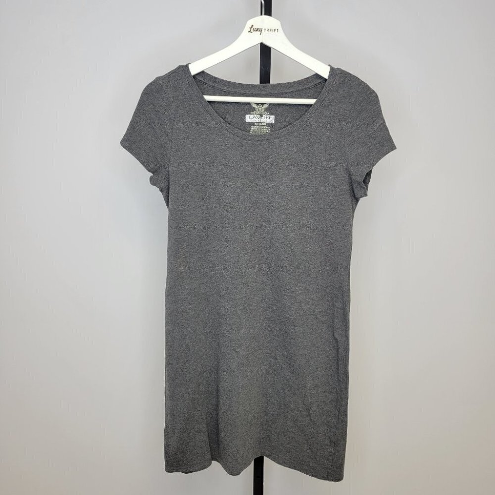 Lavon Short Sleeve T-Shirt Mini Dress, Grey, Casual, Medium